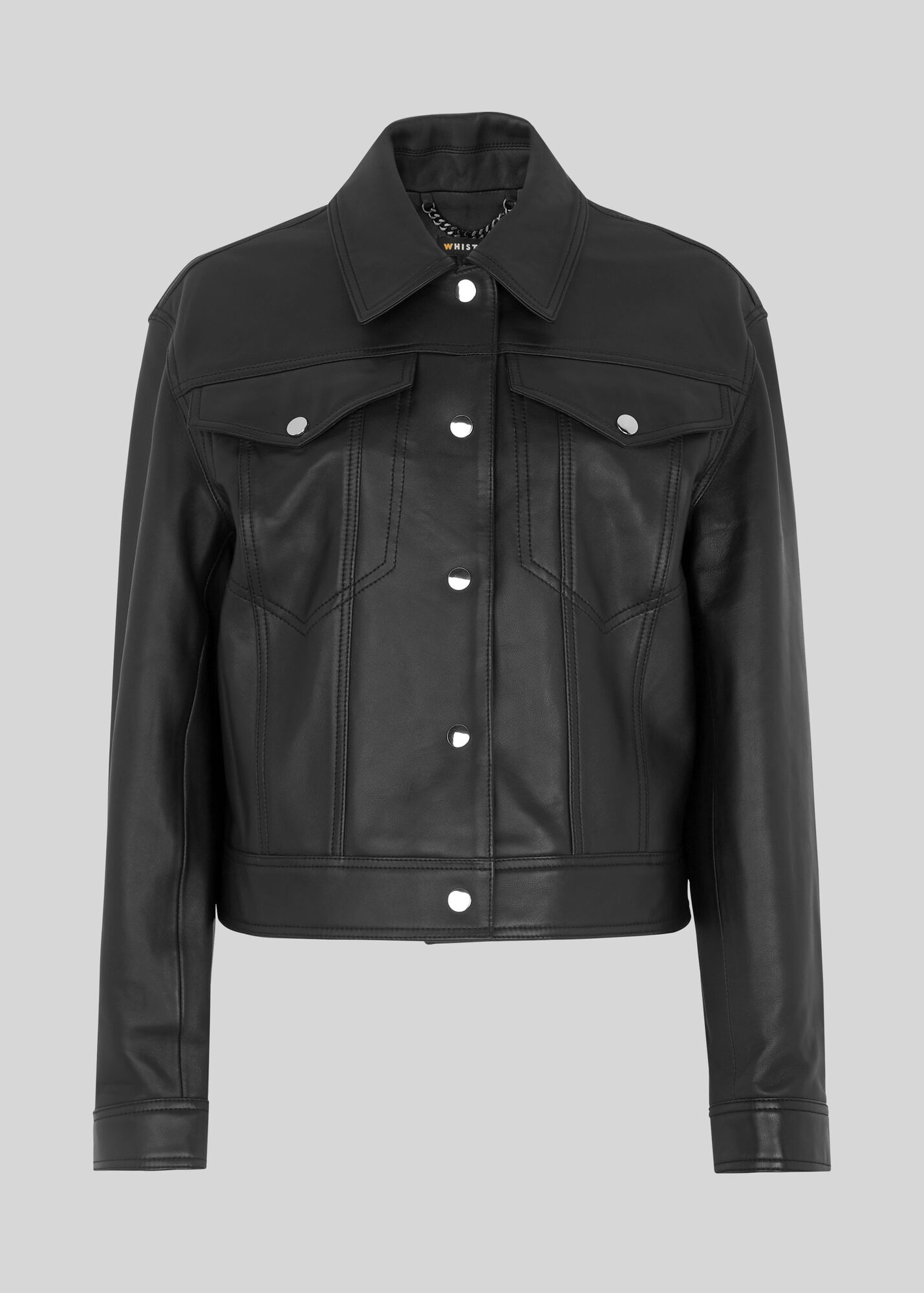 Black Western Leather Jacket WHISTLES
