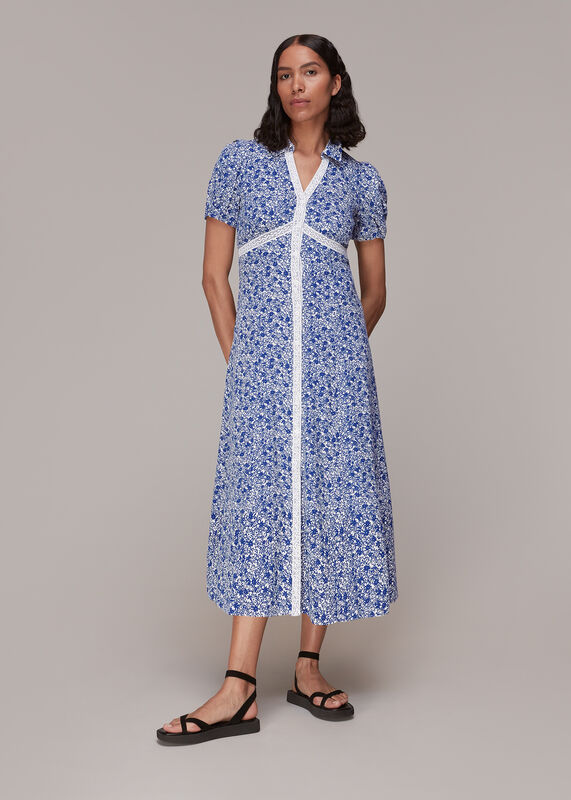 Twin Daisy Print Midi Dress