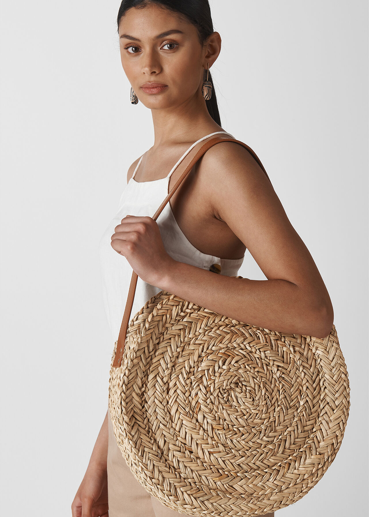 Etty Large Circular Straw Bag