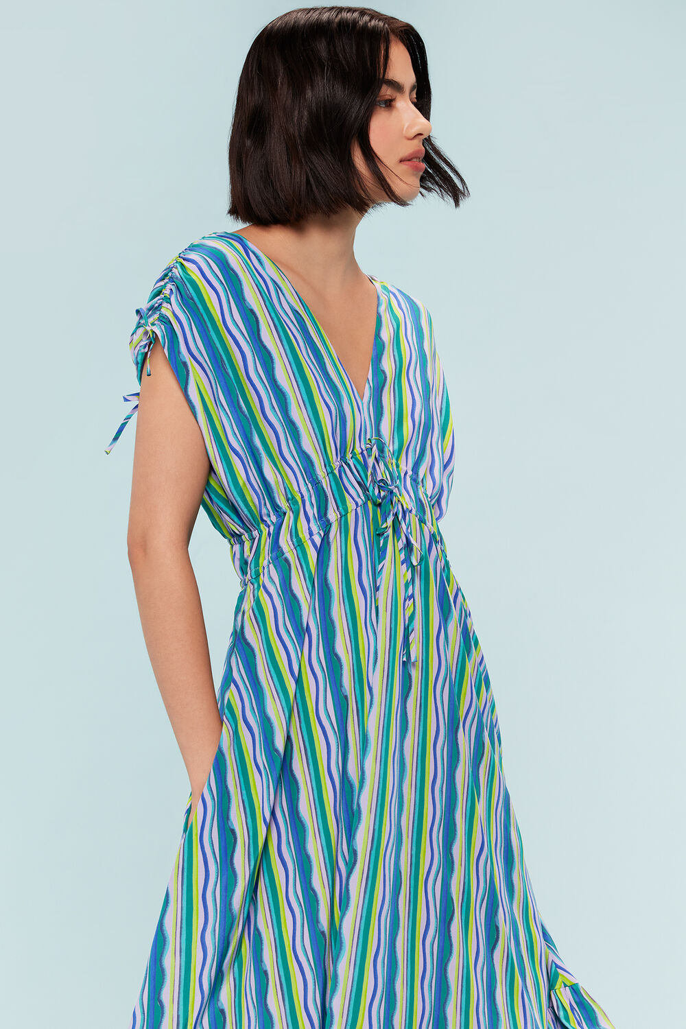Wiggle Stripe Silk Dress