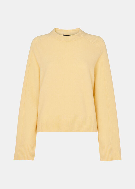 Yellow Alana Wool Mix Crew Neck Sweater
