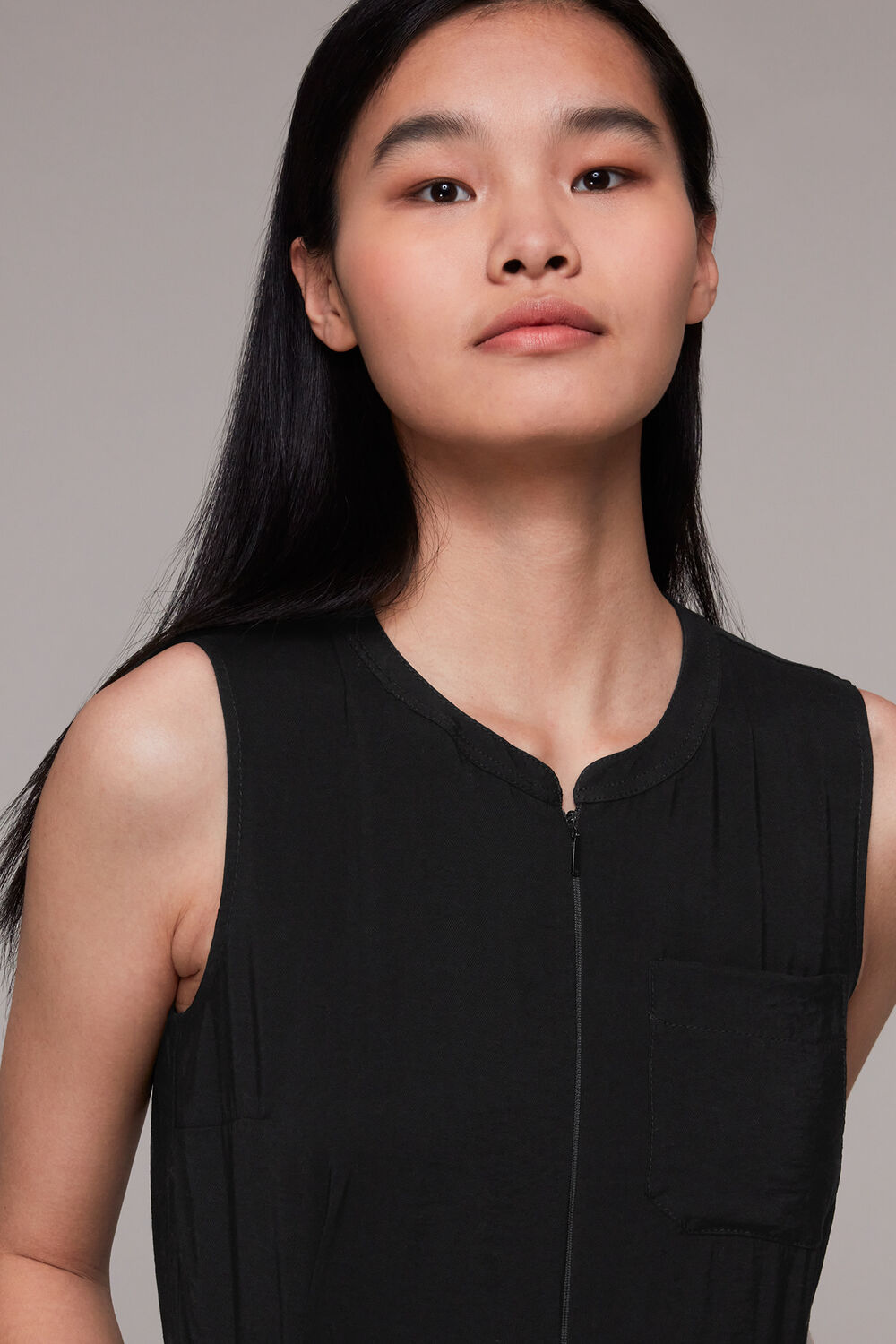 Black Josie Zip Front Jumpsuit