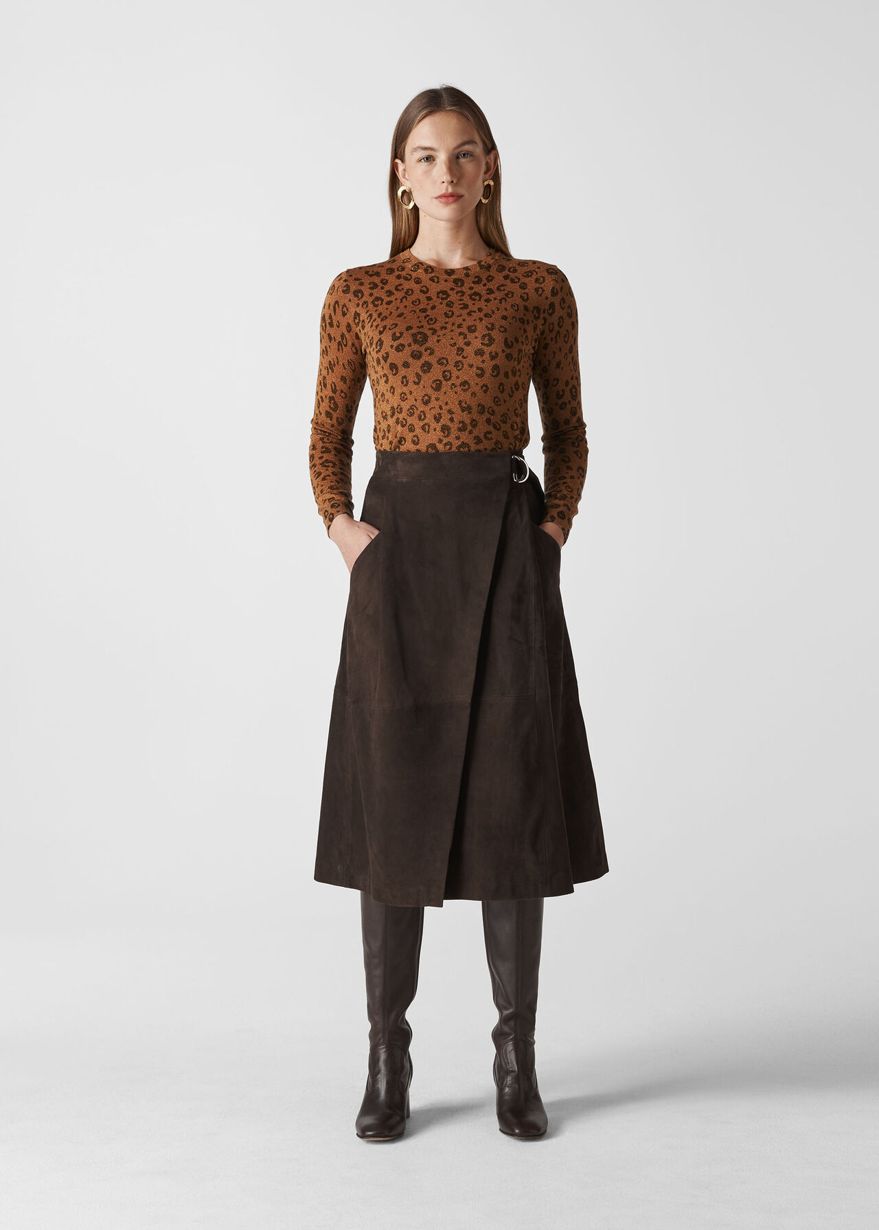 Brown/Multi Cheetah Printed Sparkle Knit | WHISTLES