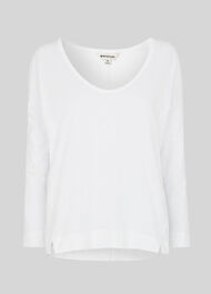 Cotton Scoop Neck Top White