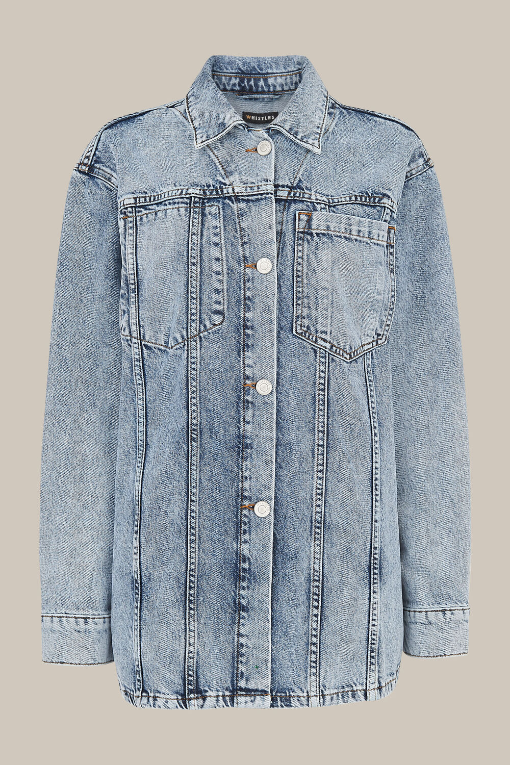 Acid Wash Denim Overshirt Denim