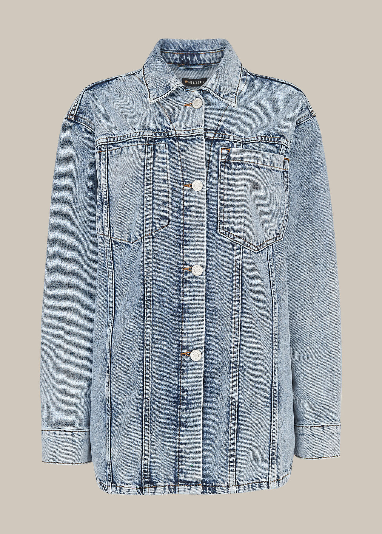 Acid Wash Denim Overshirt Denim