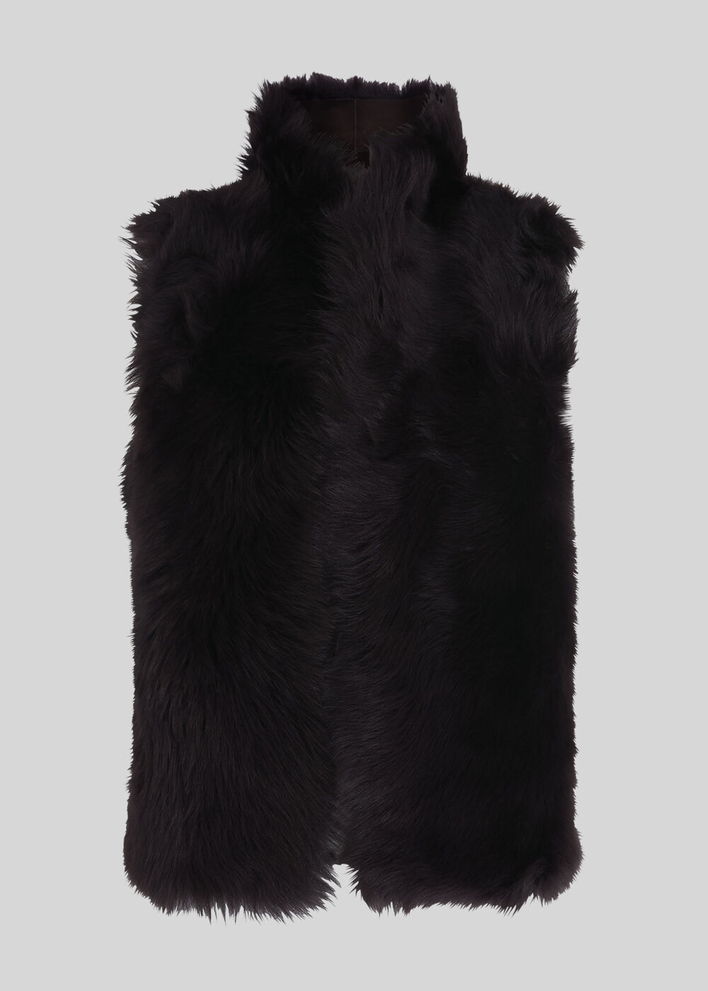 Short Toscana Sheepskin Gilet Chocolate