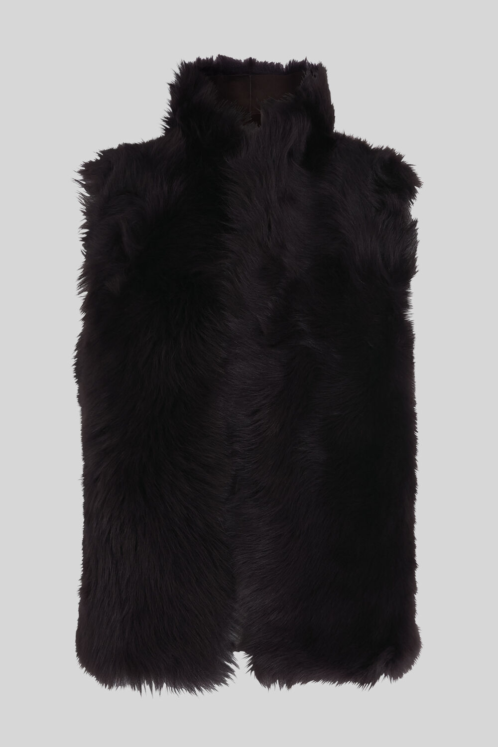 Short Toscana Sheepskin Gilet Chocolate