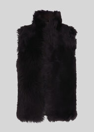 Short Toscana Sheepskin Gilet Chocolate