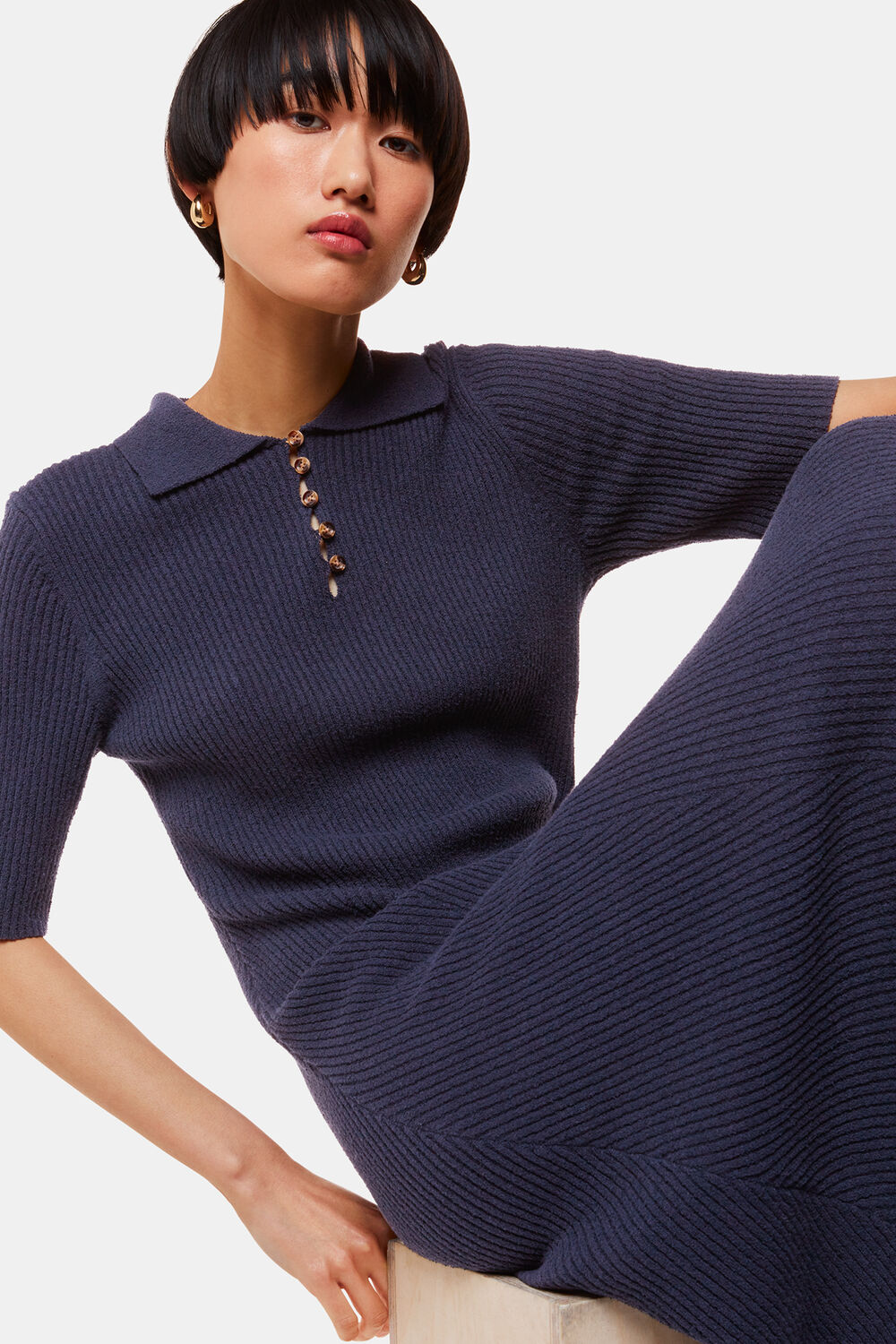 Knitted Ribbed Midi Dress