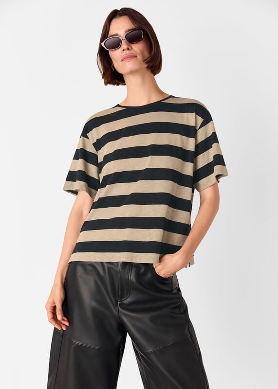 Black Wide Stripe Tee