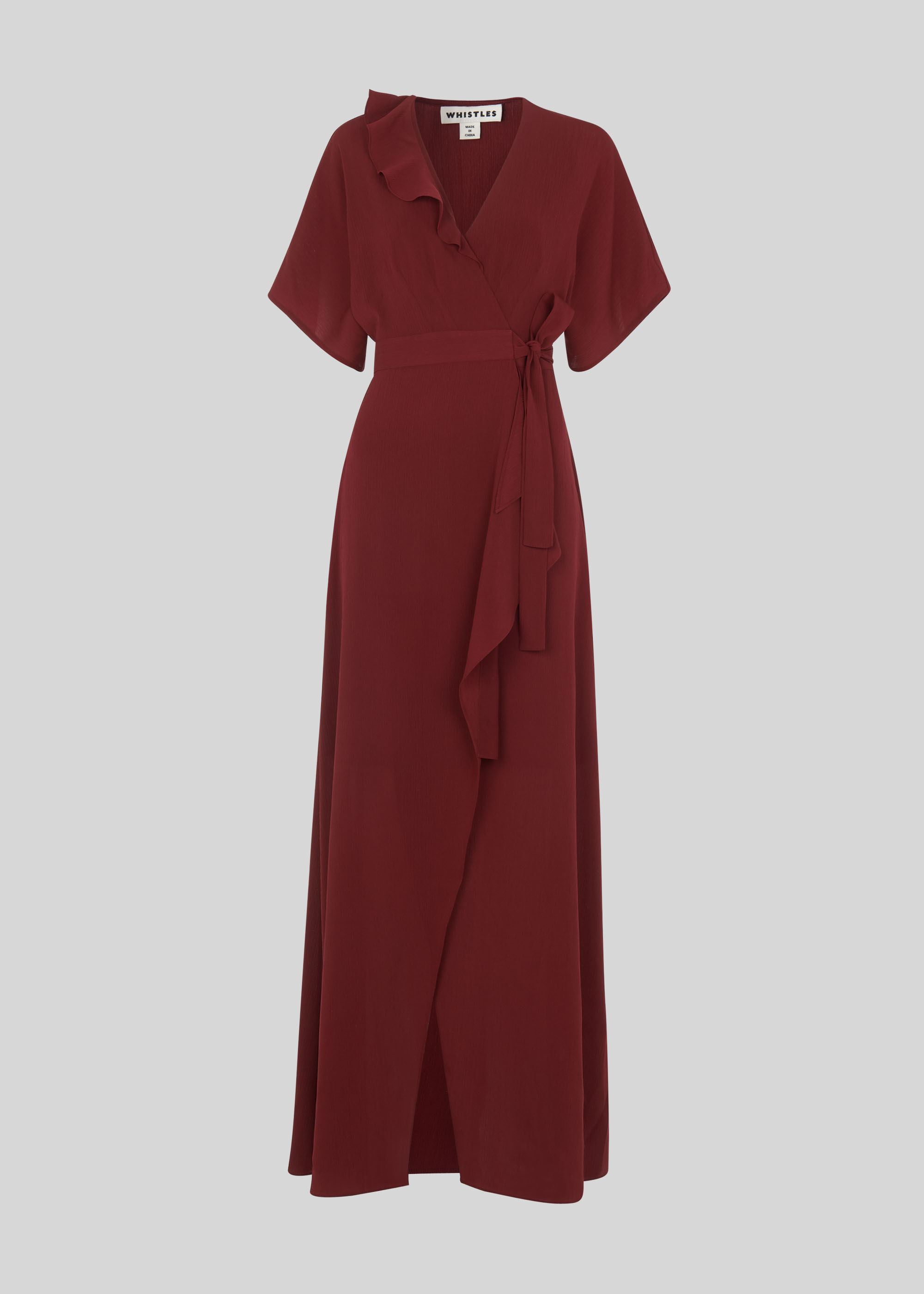Burgundy Nova Frill Maxi Dress WHISTLES