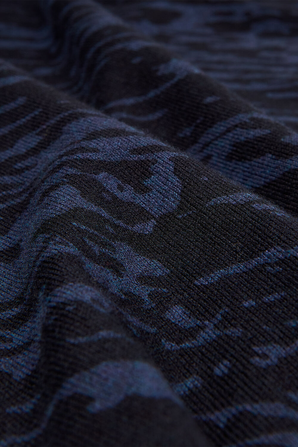 Blue Abstract Marks Midi Knit Dress