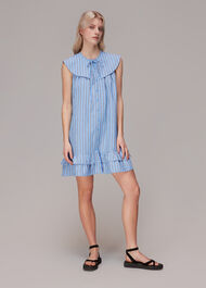 Stripe Collar Trapeze Dress
