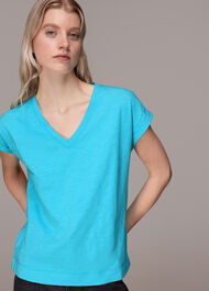 Willa V Neck Cap Sleeve Tee
