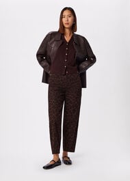 Leopard Print Barrel Jean