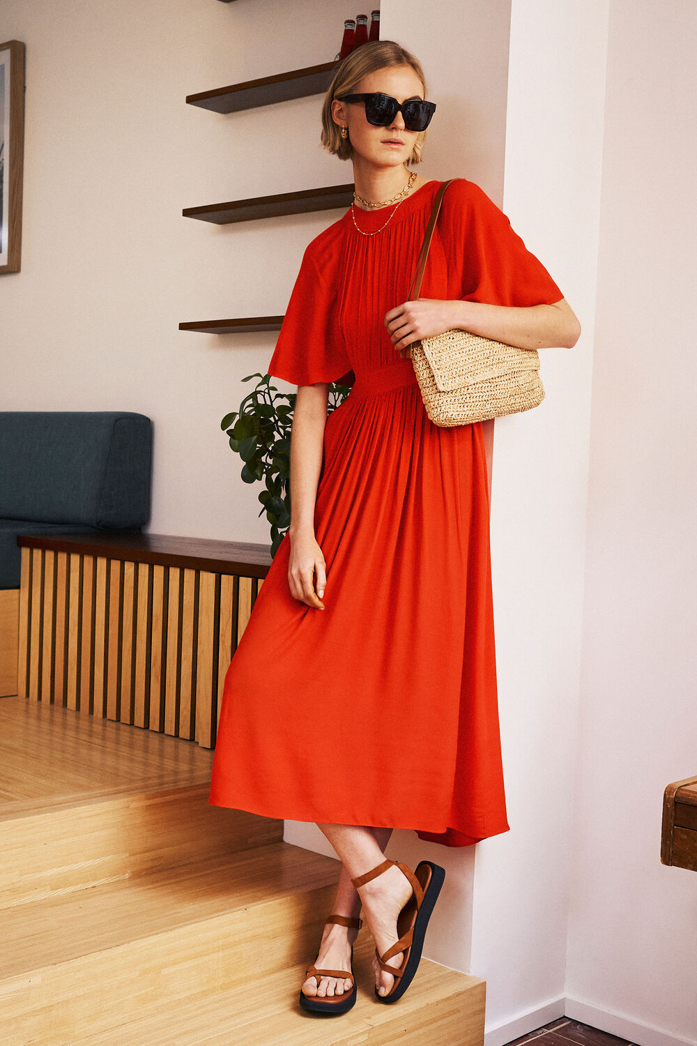 Amelia Cape Sleeve Dress