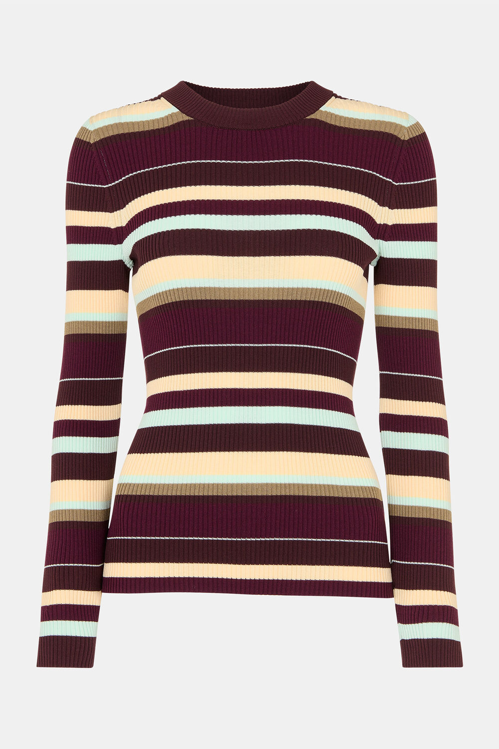 Multi Stripe Crew Neck Knit