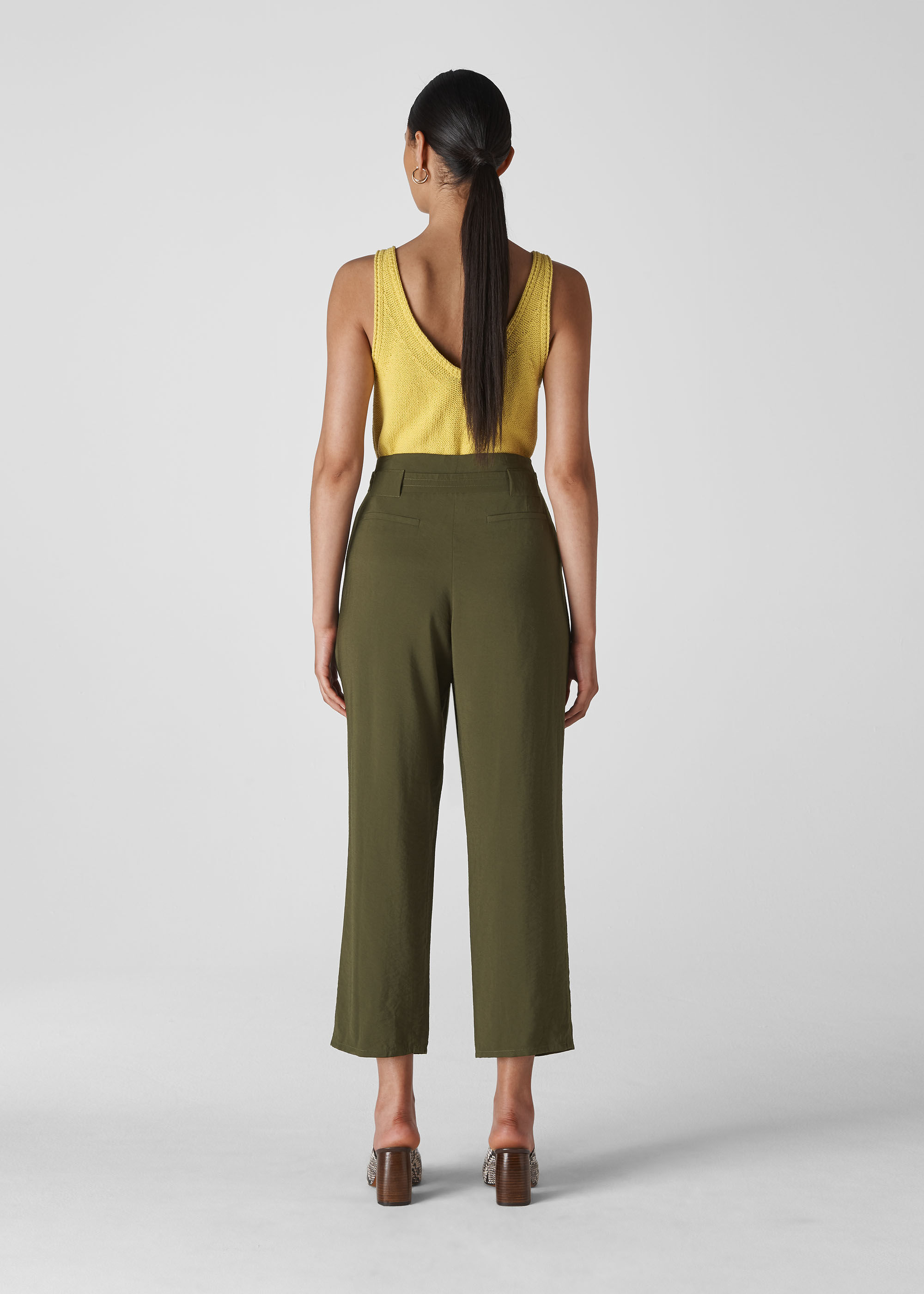 Belted Casual Crop Trouser