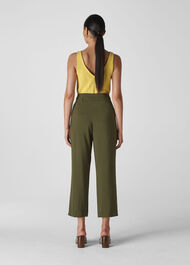 Belted Casual Crop Trouser Khaki