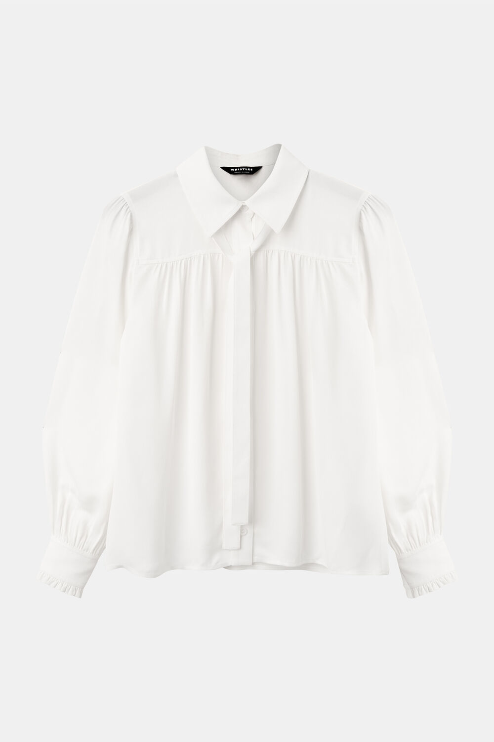 Ivory Tie Detail Crepe Blouse