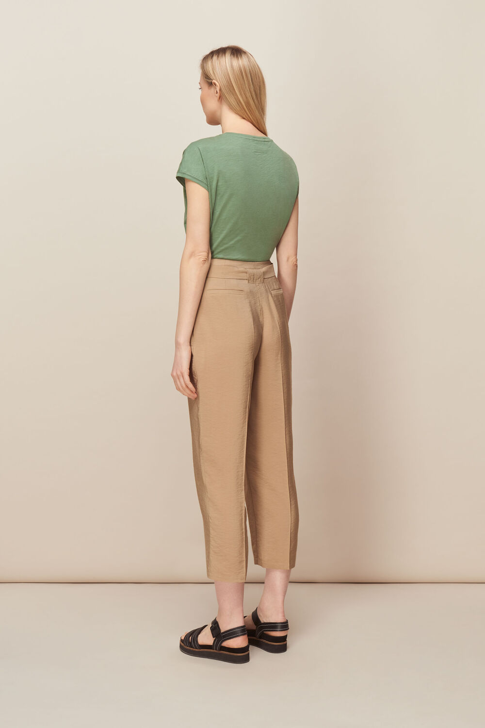 Belted Casual Crop Trouser