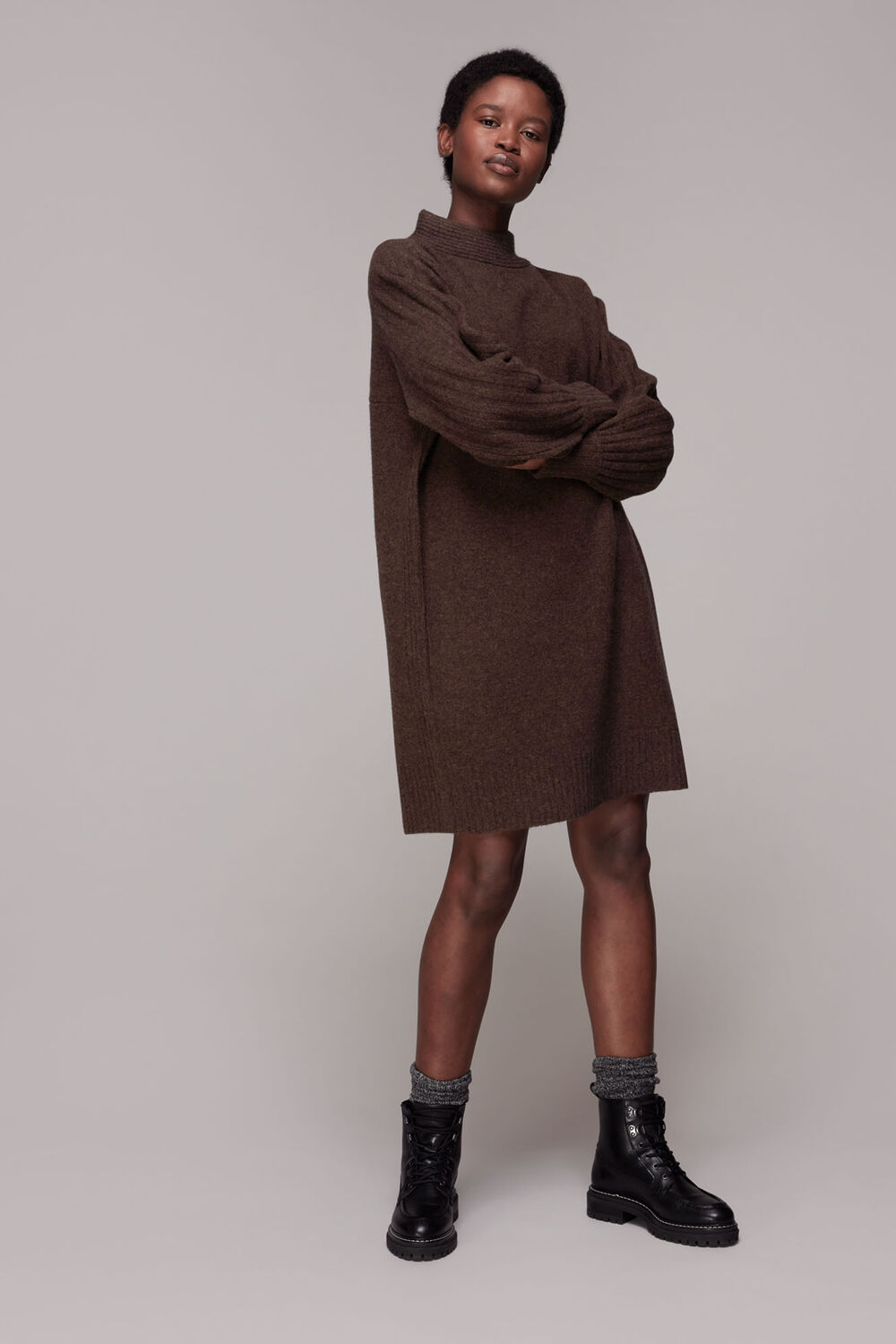 Ribbed Detail Knit Dress