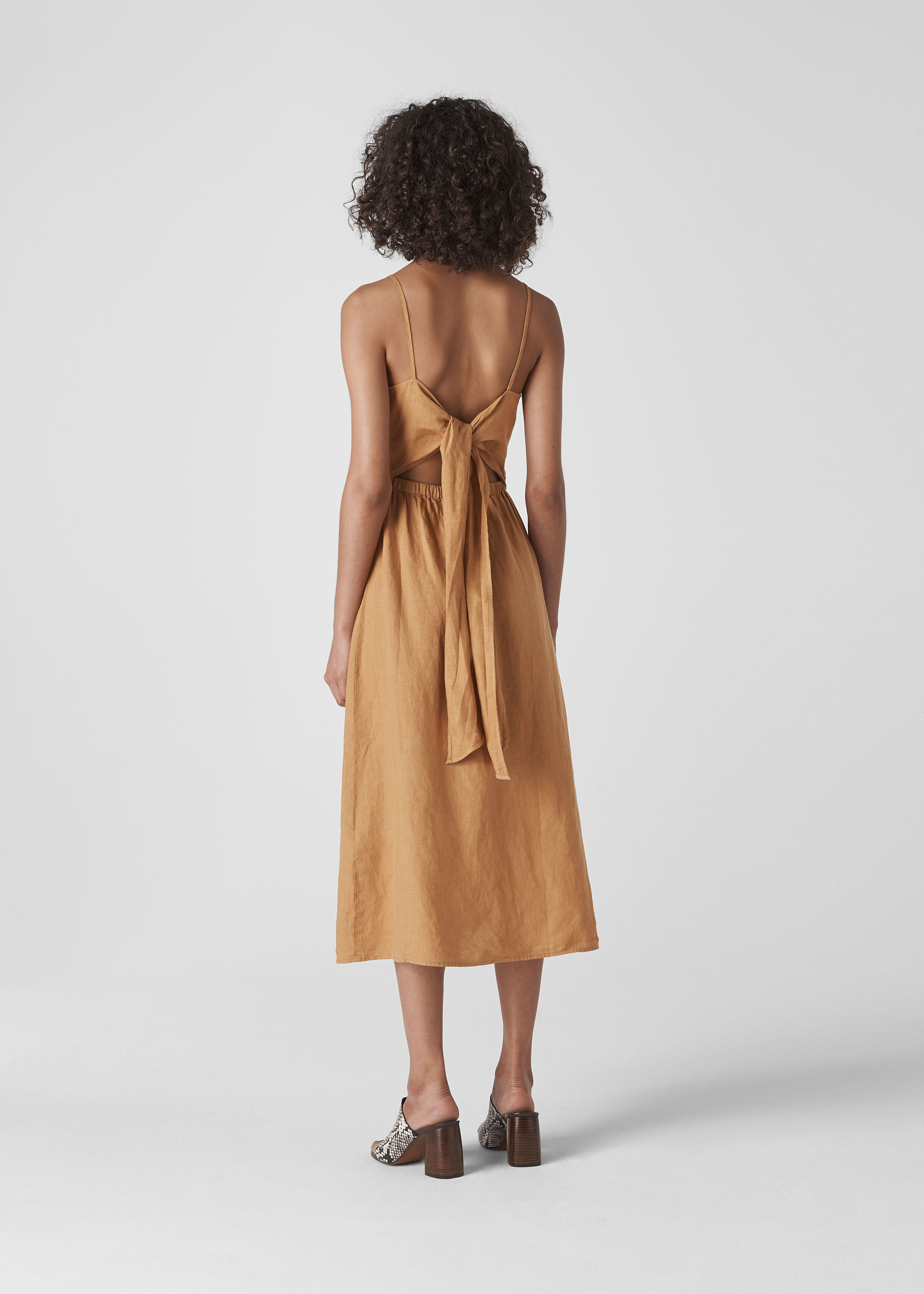 linen tie back dress