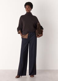 Cashmere Seam Roll Neck Knit