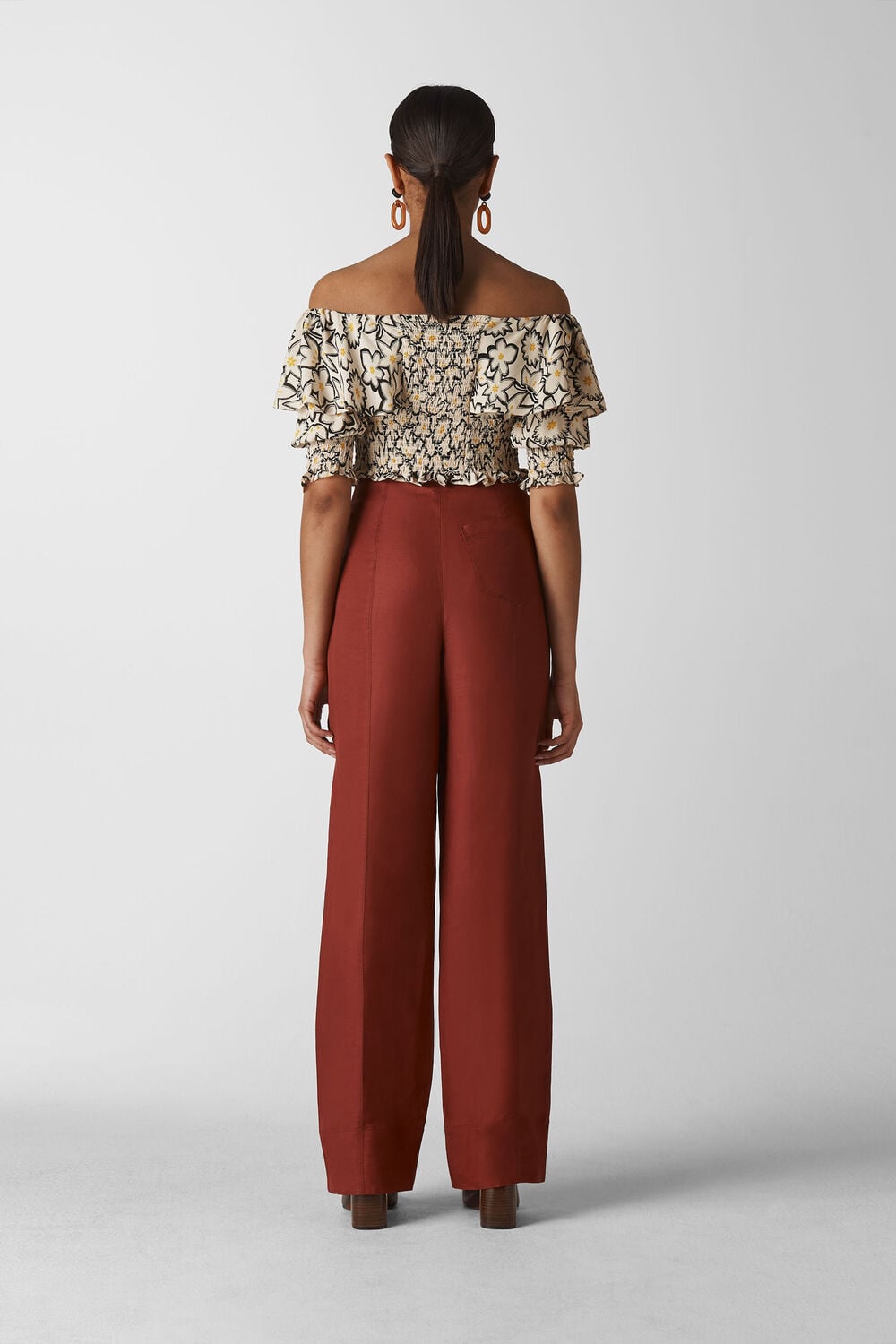 Adela Floral Print Silk Top White/Multi