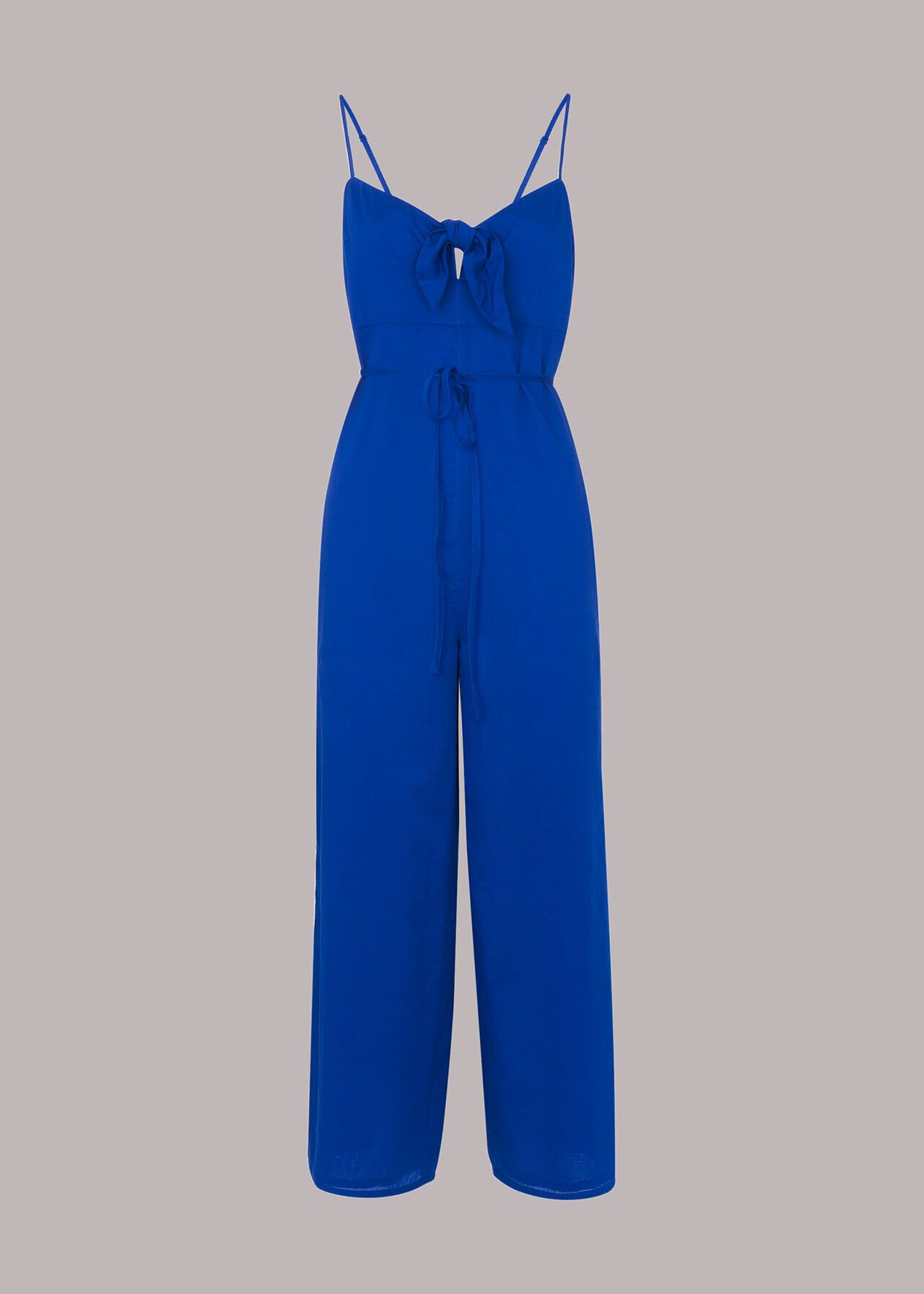 Blue Tie Cotton Voile Jumpsuit | WHISTLES