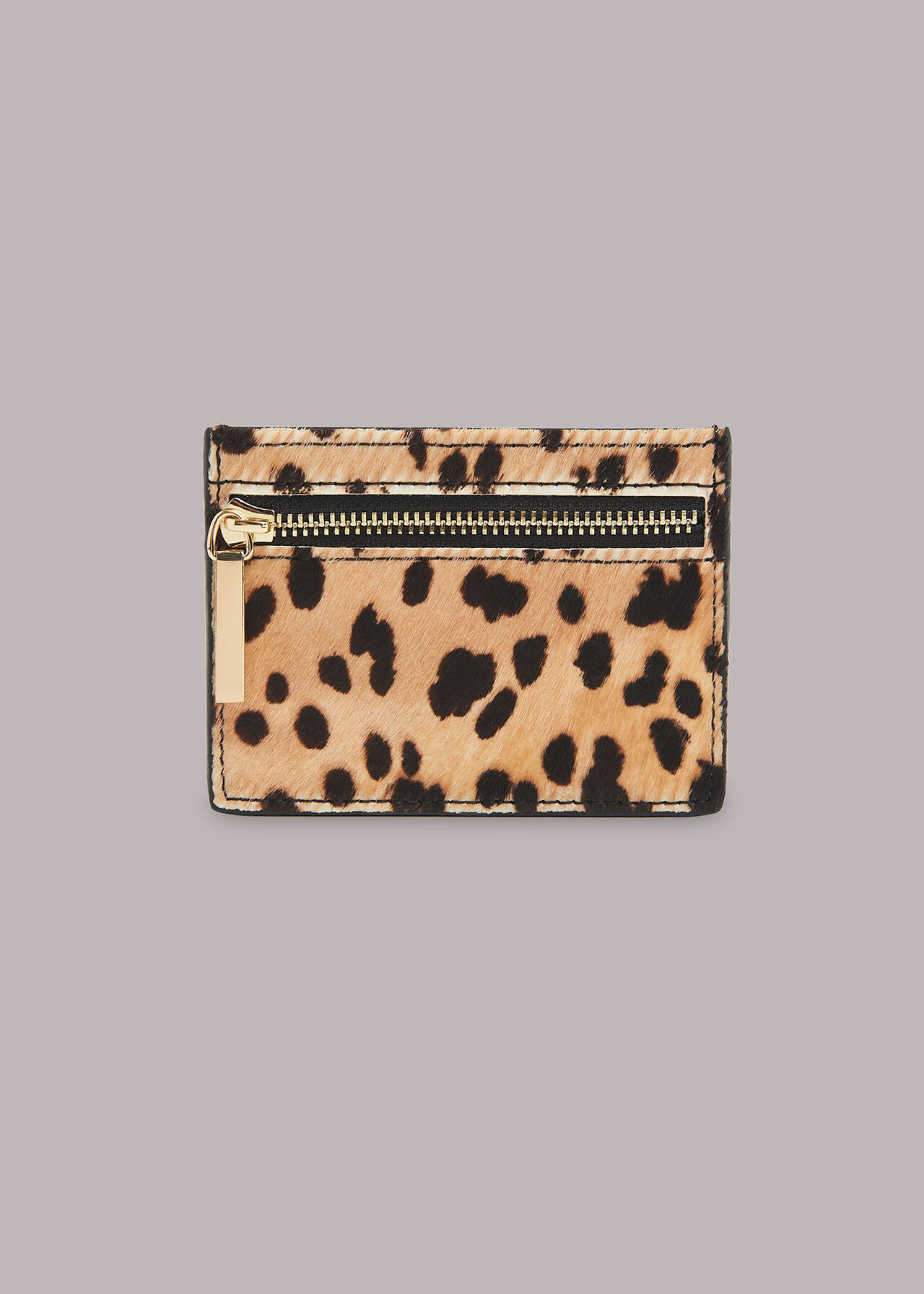 Leopard Print Zip Card Holder | WHISTLES |