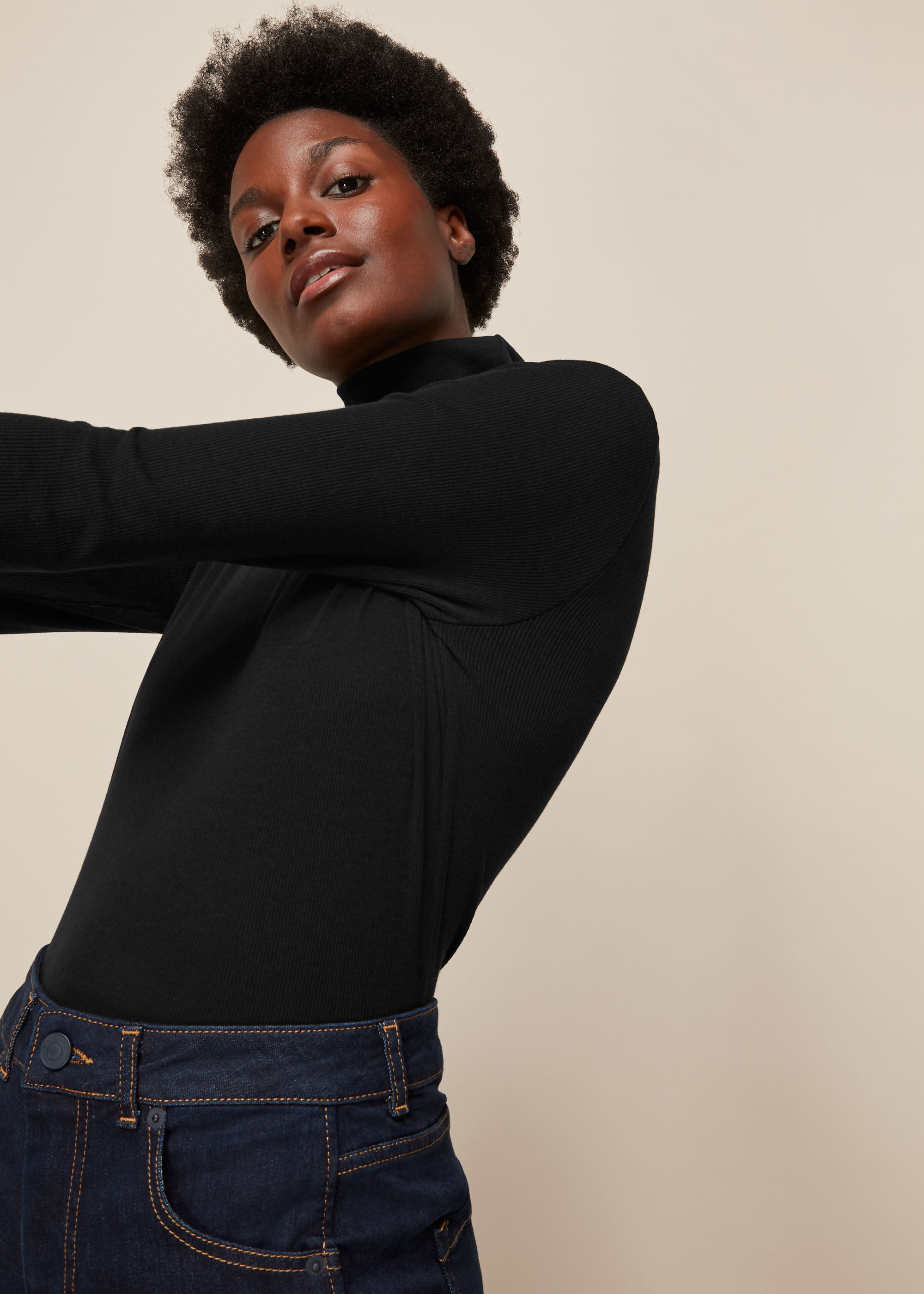 Black Essential Polo Neck WHISTLES