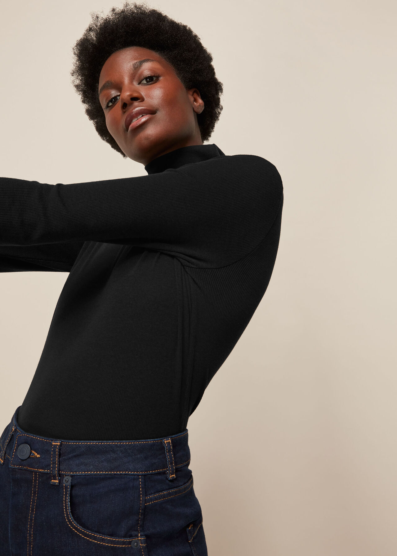 Black Essential Polo Neck | WHISTLES