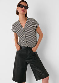 Jilly Stripe Button Top