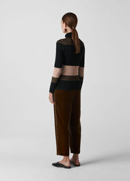 Wide Stripe Sparkle Polo Knit