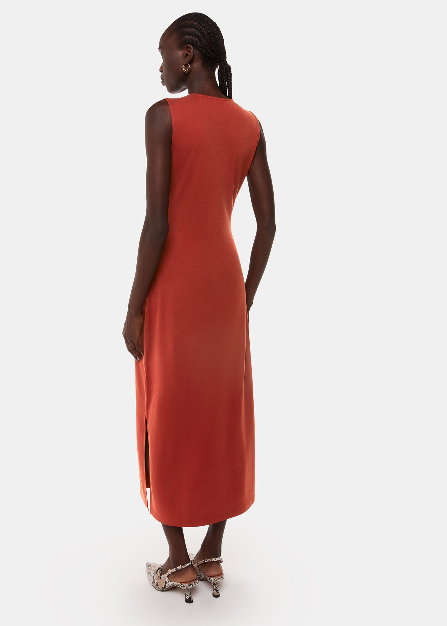 Rust Saoirse Twist Jersey Dress WHISTLES Whistles UK