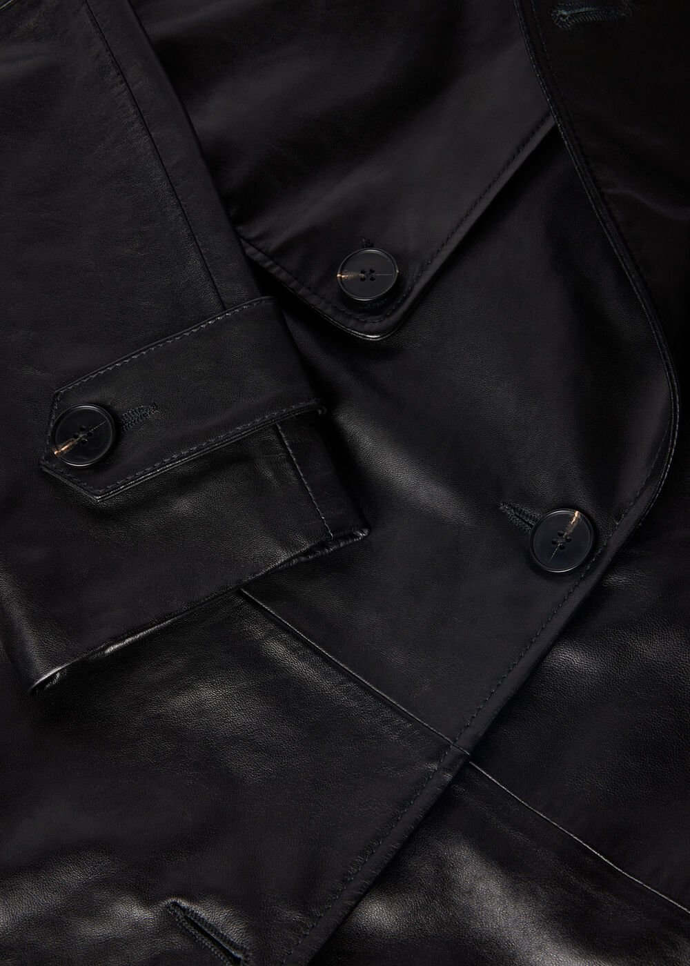 Short Leather Trench