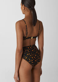 Aster Floral Bikini Top Black/Multi