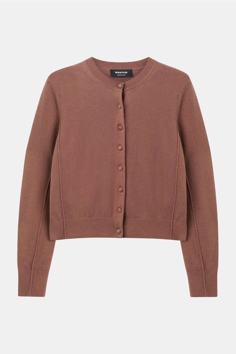 Fine Gauge Crew Neck Cardigan