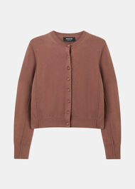 Fine Gauge Crew Neck Cardigan