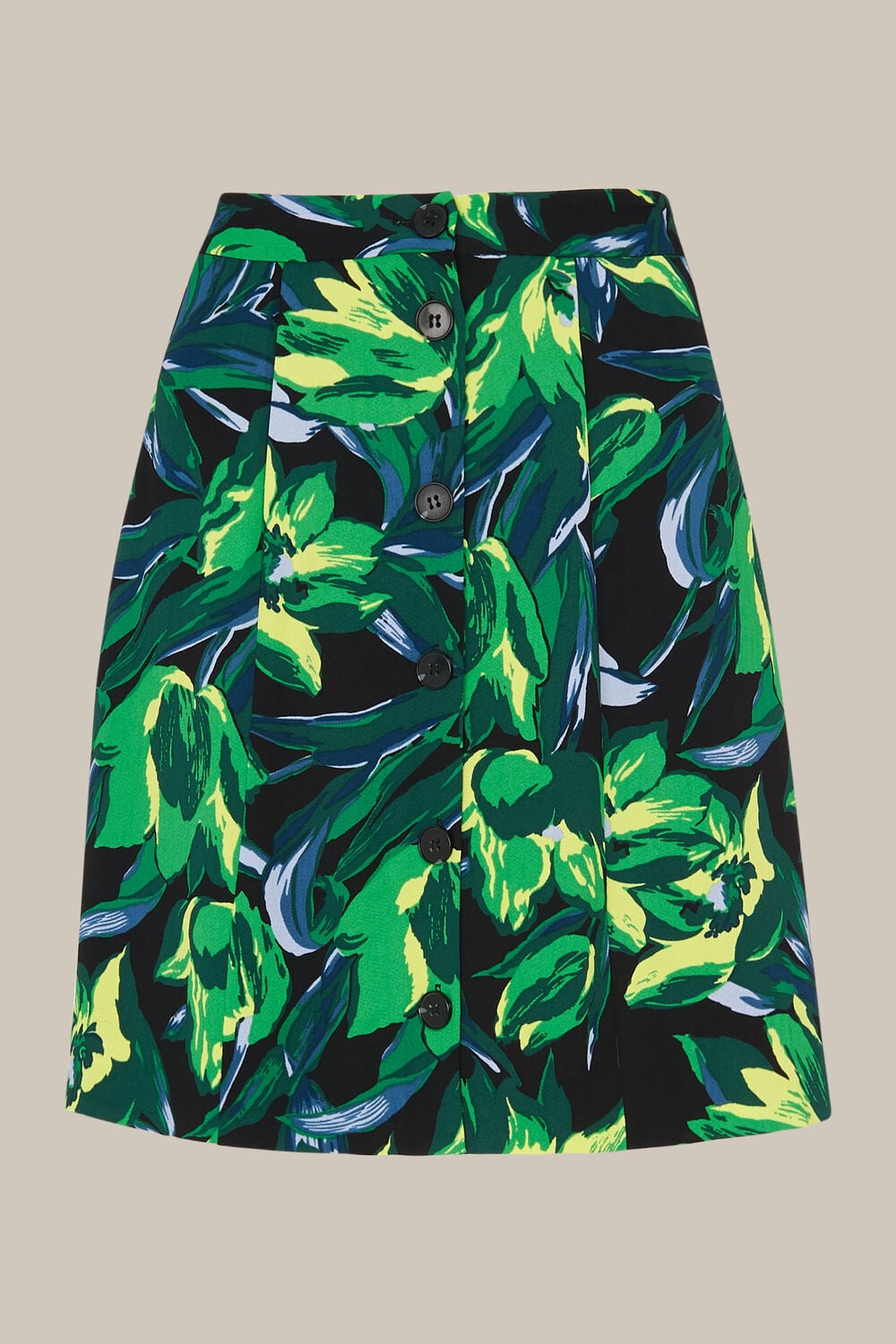 Tulip Print Button Skirt Multicolour