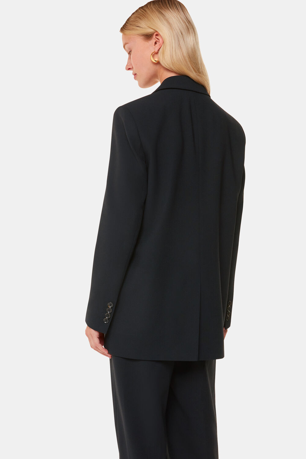 Black Amelie Wool Blend Blazer