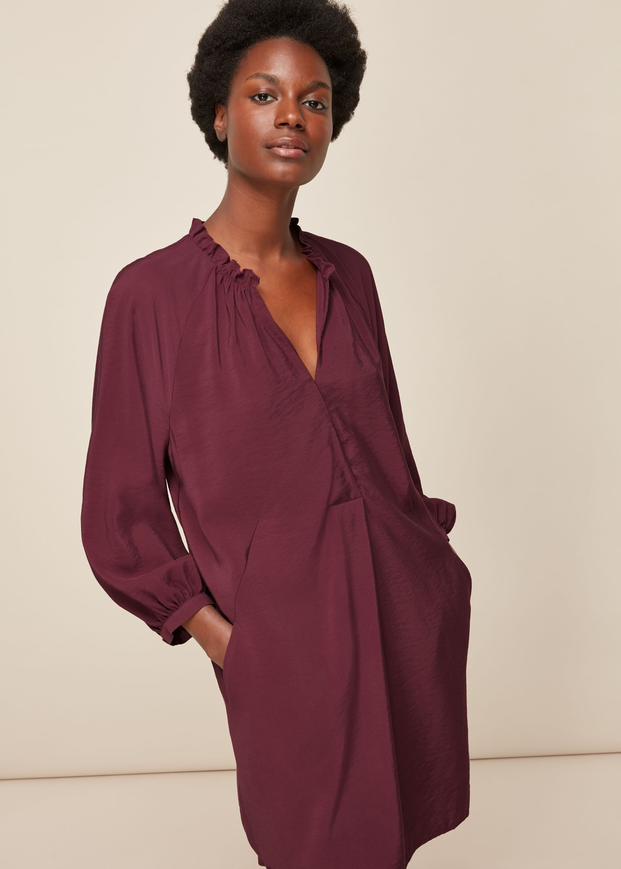 Whistles burgundy dress outlet