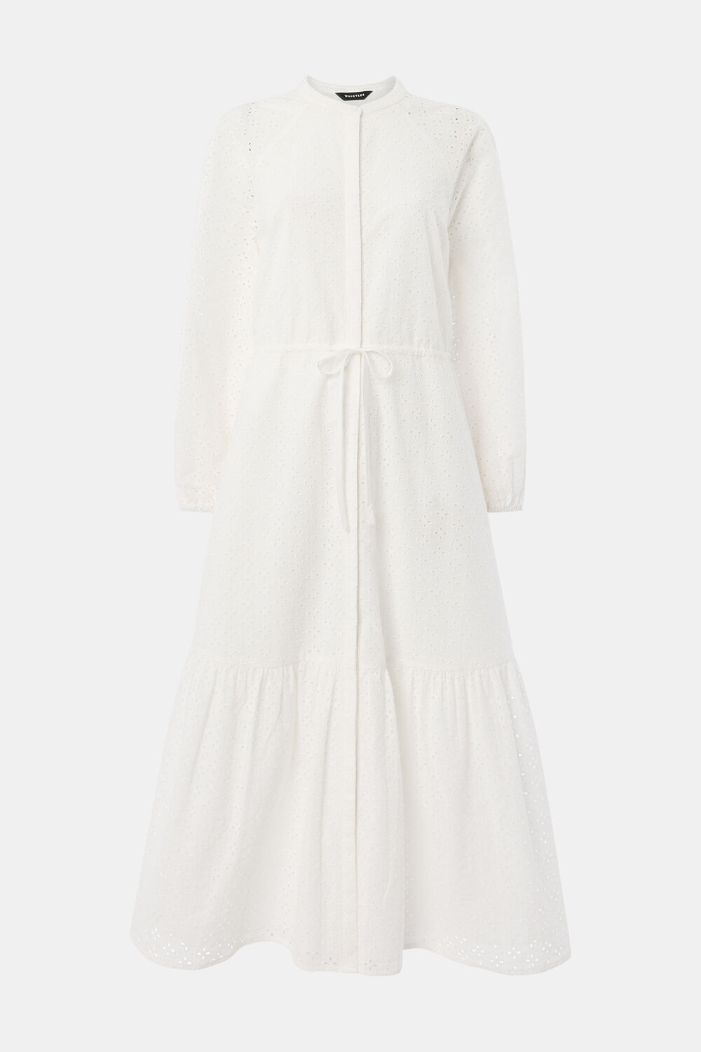 White Broderie Midi Dress