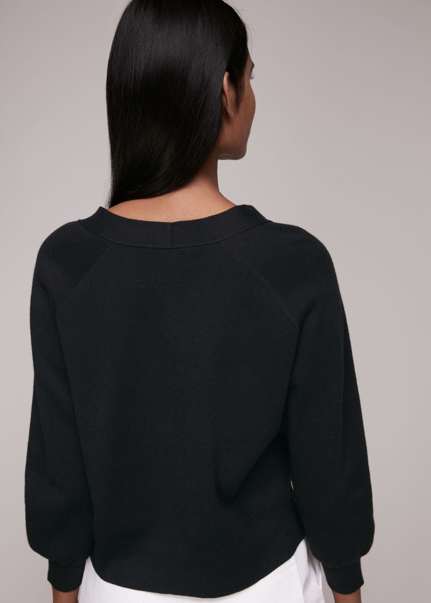 Black Button Through Cardigan WHISTLES Whistles