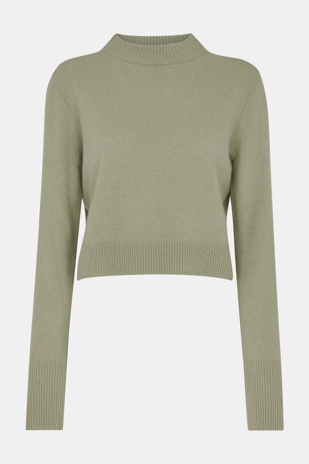 Sage Green Wool Cropped Sweater