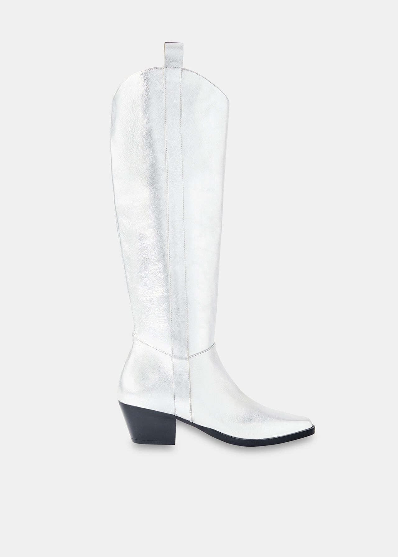 Silver Asa Western Knee High Boot | WHISTLES