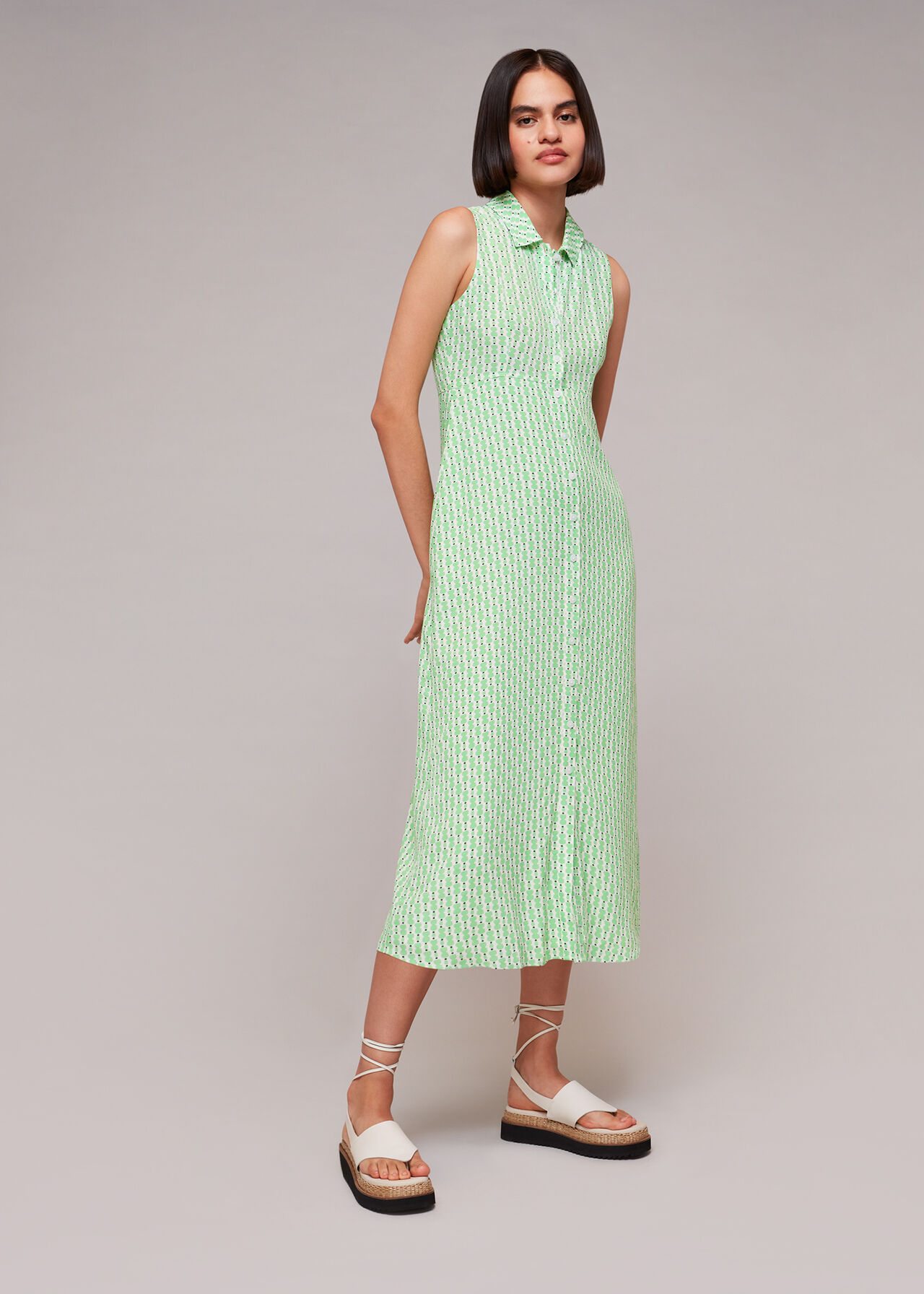 Vertical Stack Shirt Dress