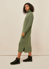 Flecked Wool Knit Midi Dress
